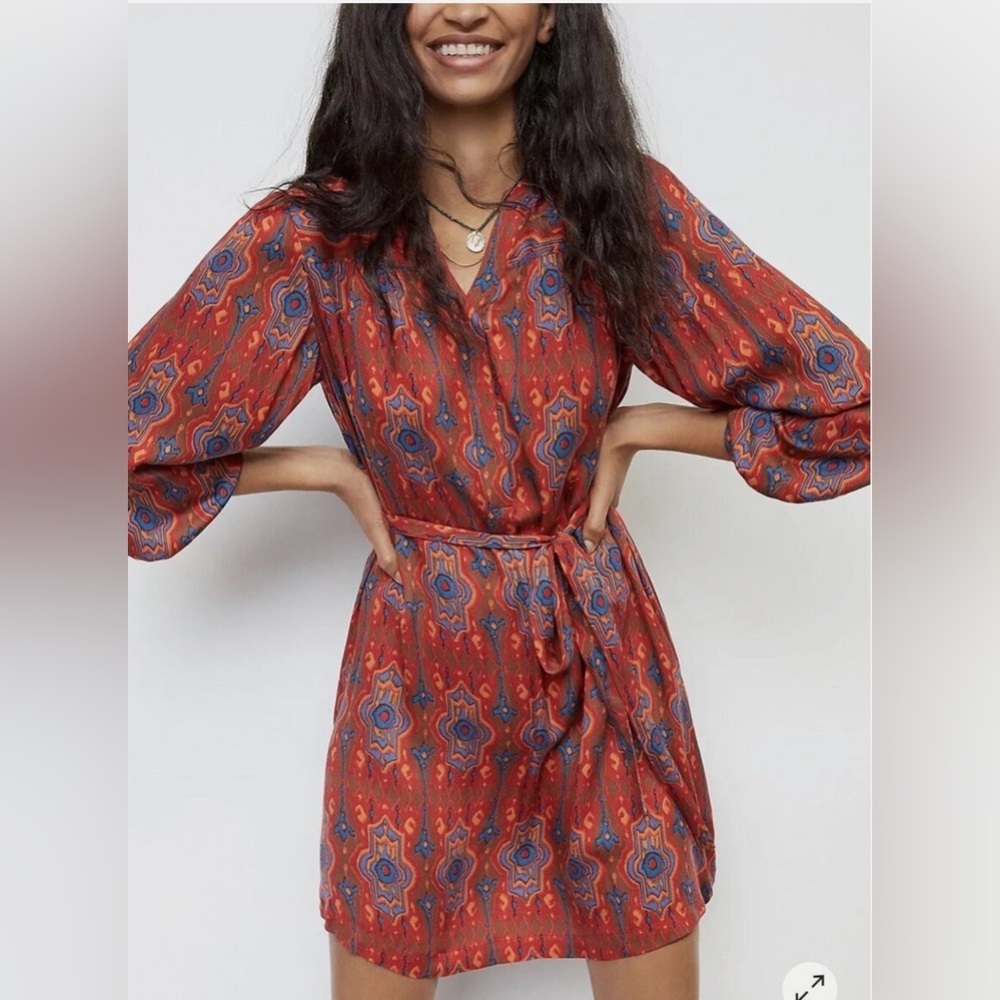 NWT Anthropologie TINY Rosemary Tunic Red Motif Dress Size Small
